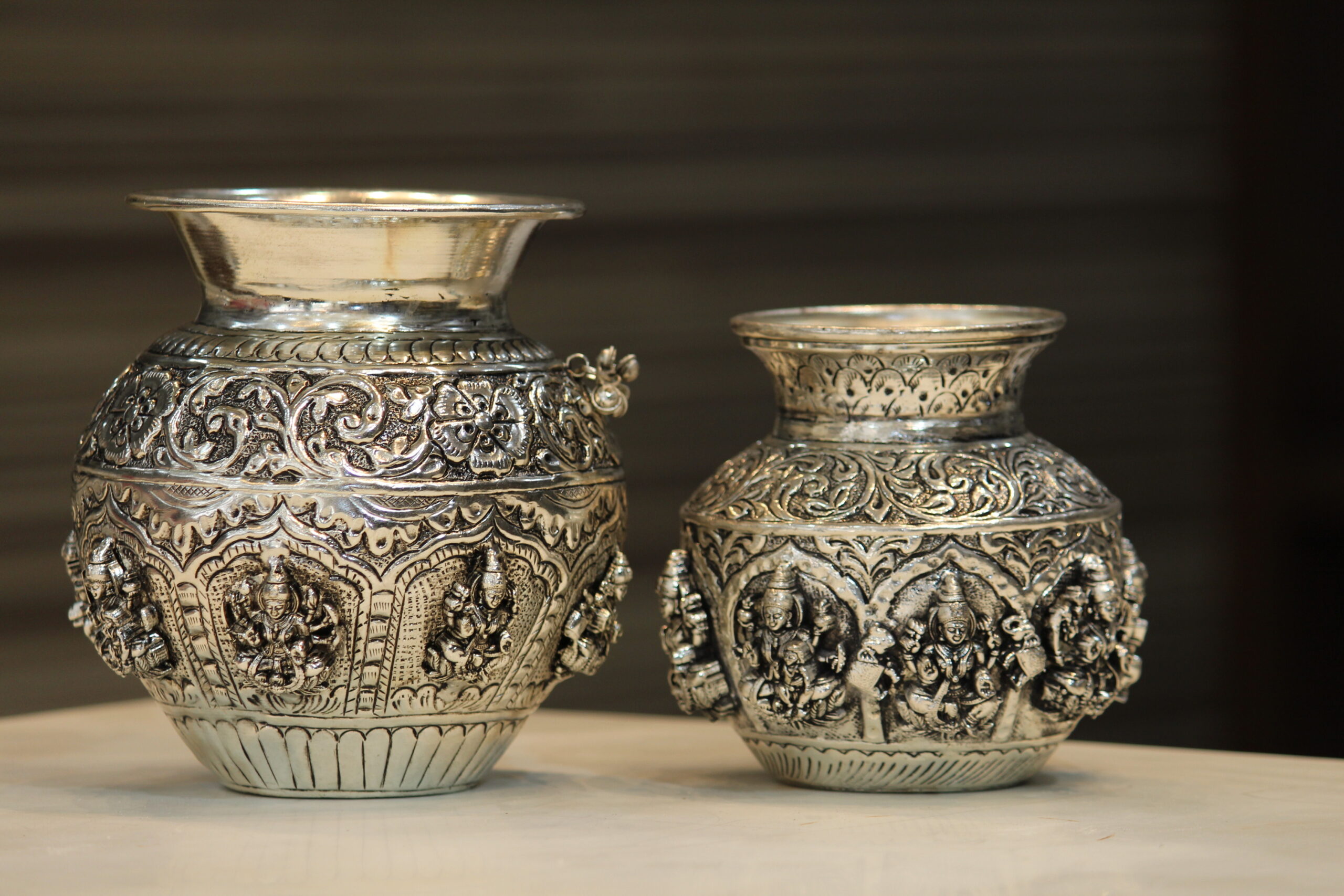 SILVER POLISH ASTMUKHI LOTA PAIR